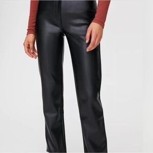 Black Aritzia Wilfred Free Melina pants. Size 0, vegan leather